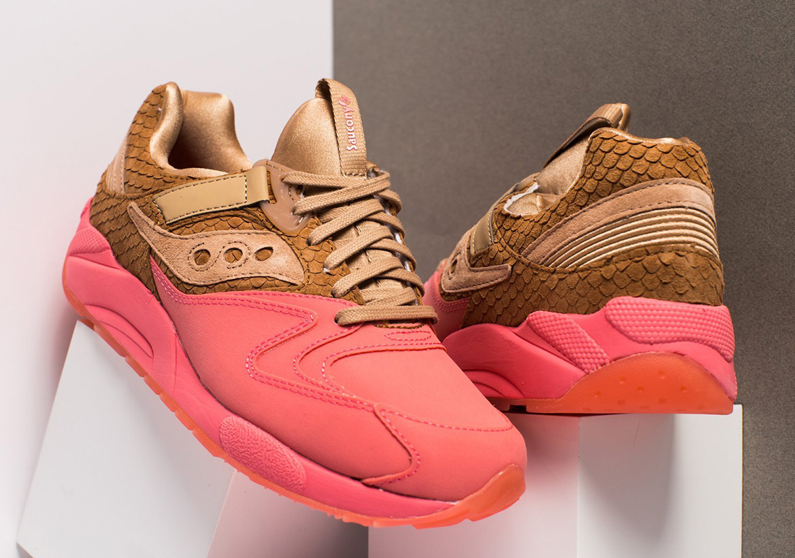 Saucony Grid 9000 Suede Fishscale Pink 2