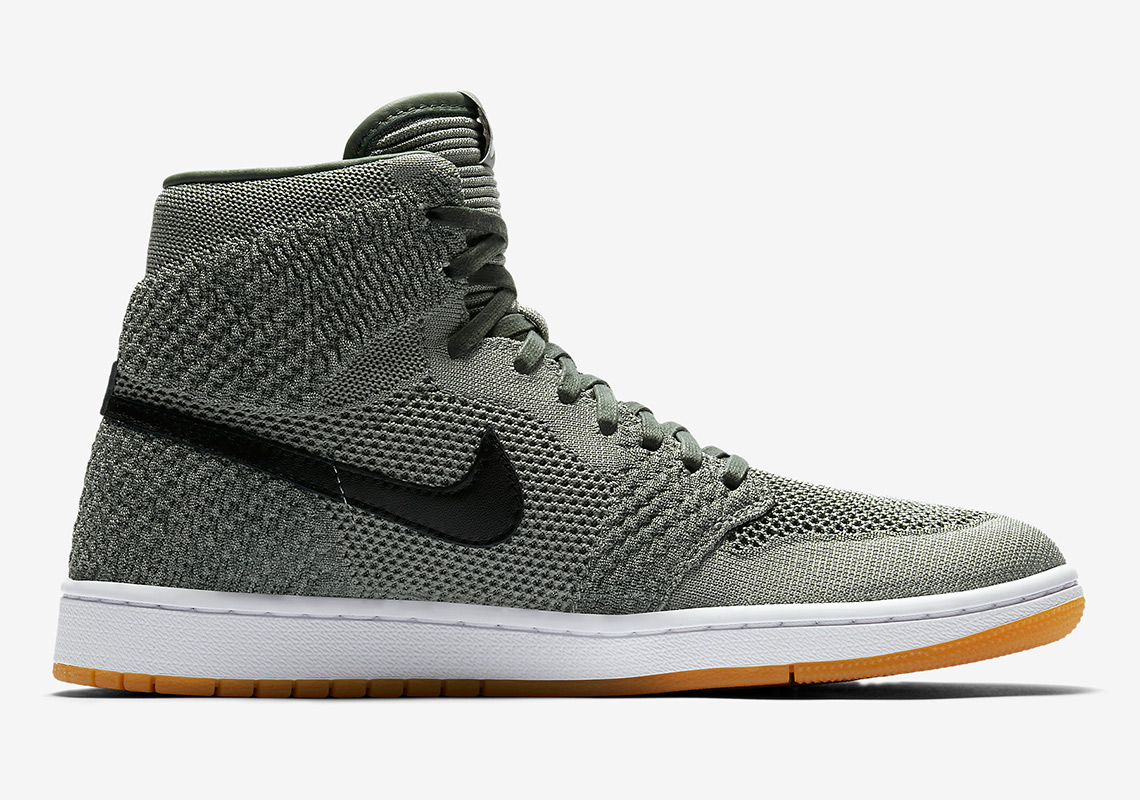 Air jordan 1 outlet flyknit clay green