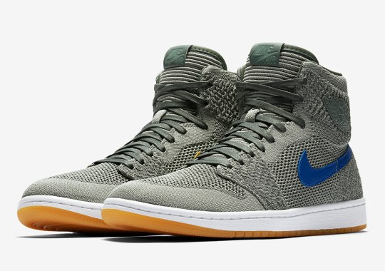 Air Jordan 1 Retro High Flyknit “Clay Green” Features Alternate Colored Swooshes