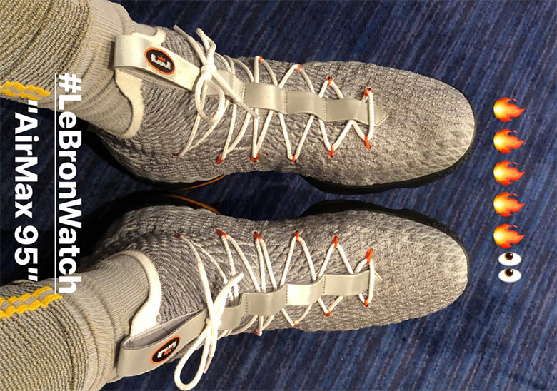 LeBron James Wears New Orange Colorway Of The Nike LeBron 15 "Air Max 95"