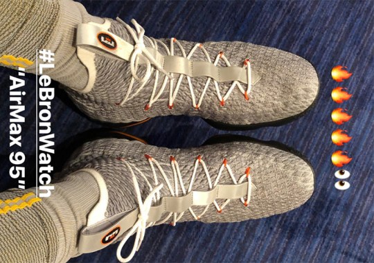 LeBron James Wears New Orange Colorway Of The Nike LeBron 15 “Air Max 95”