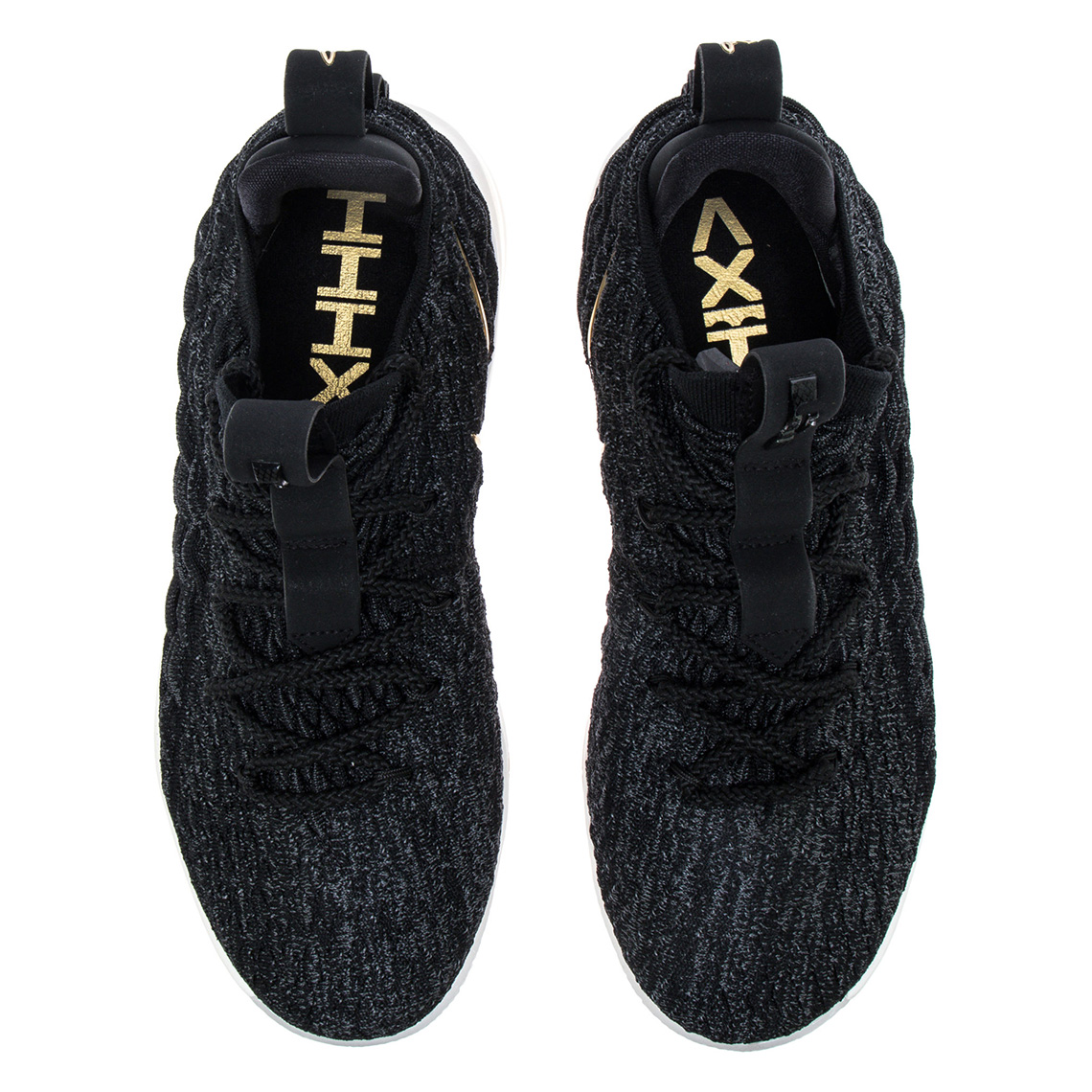 Lebron 15 black and best sale gold mens