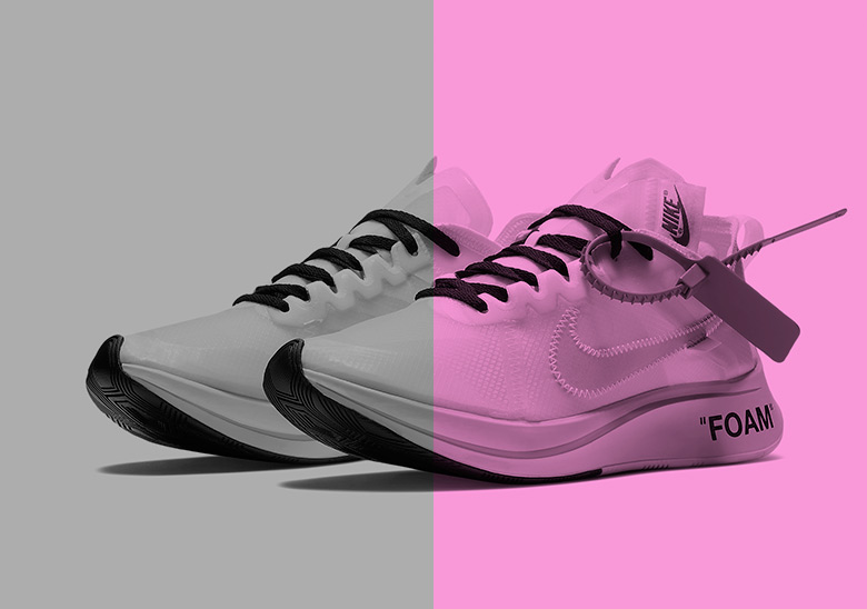 Nike off white zoom cheap fly pink on feet