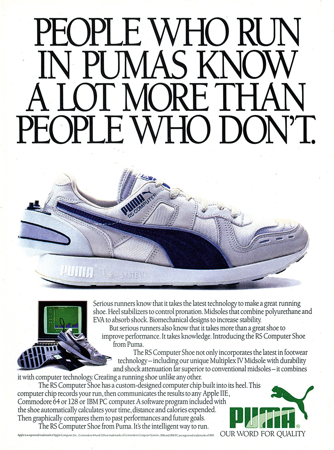 Puma Rs Computer Shoe Original Ad 1986