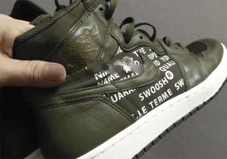 This Air Jordan 1 With Big Logos And Lettering Is Coming In Olive