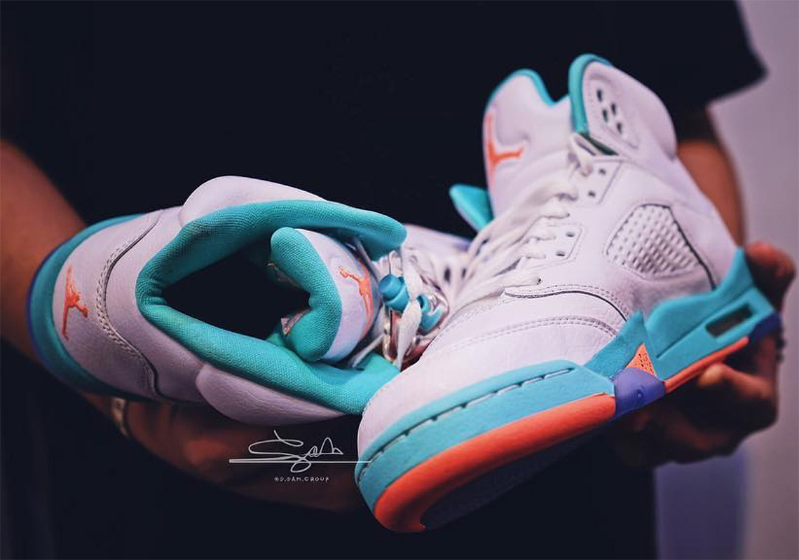 air jordan 5 light aqua