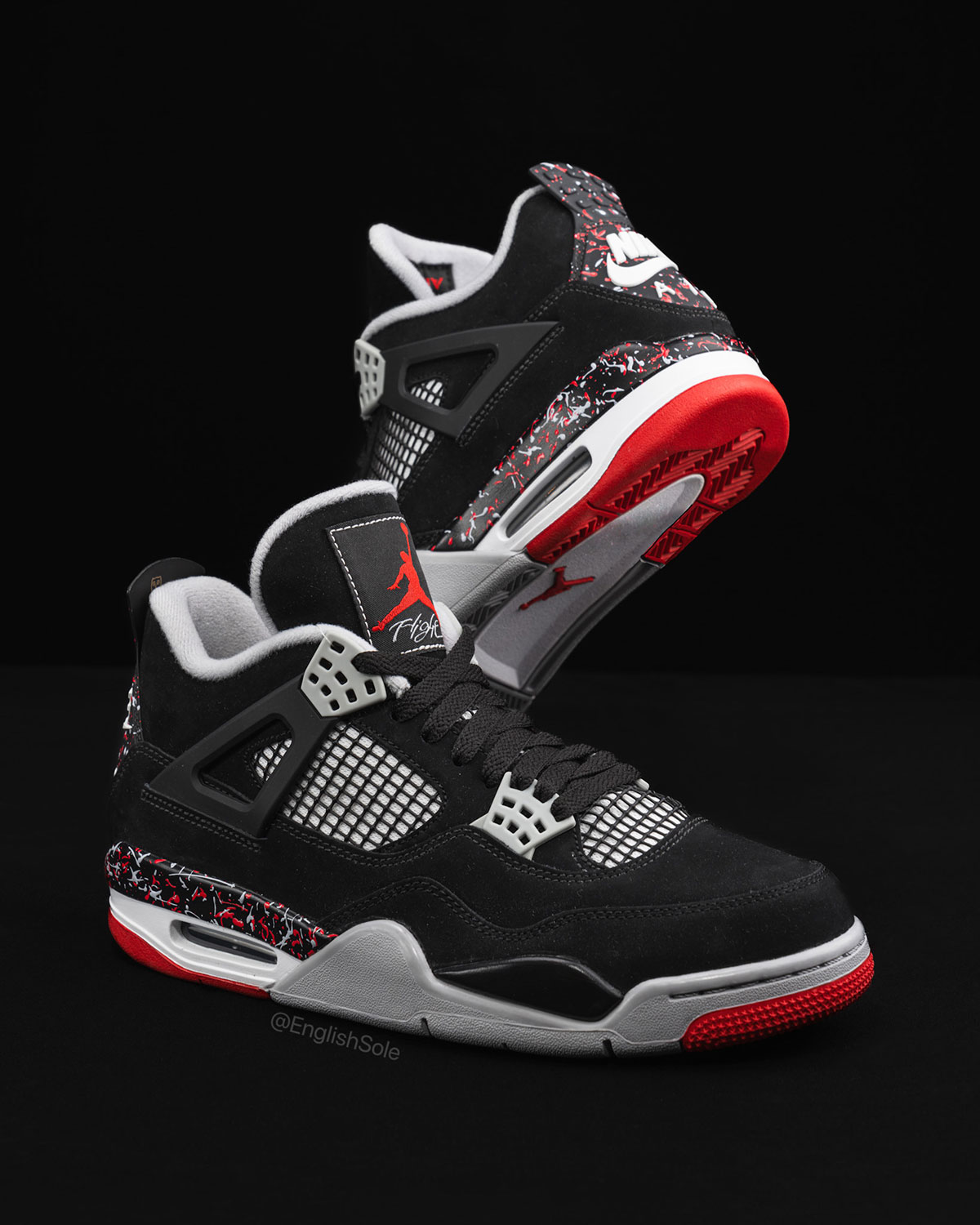 Drake Air Jordan 4 Black Red Splatter | SneakerNews.com