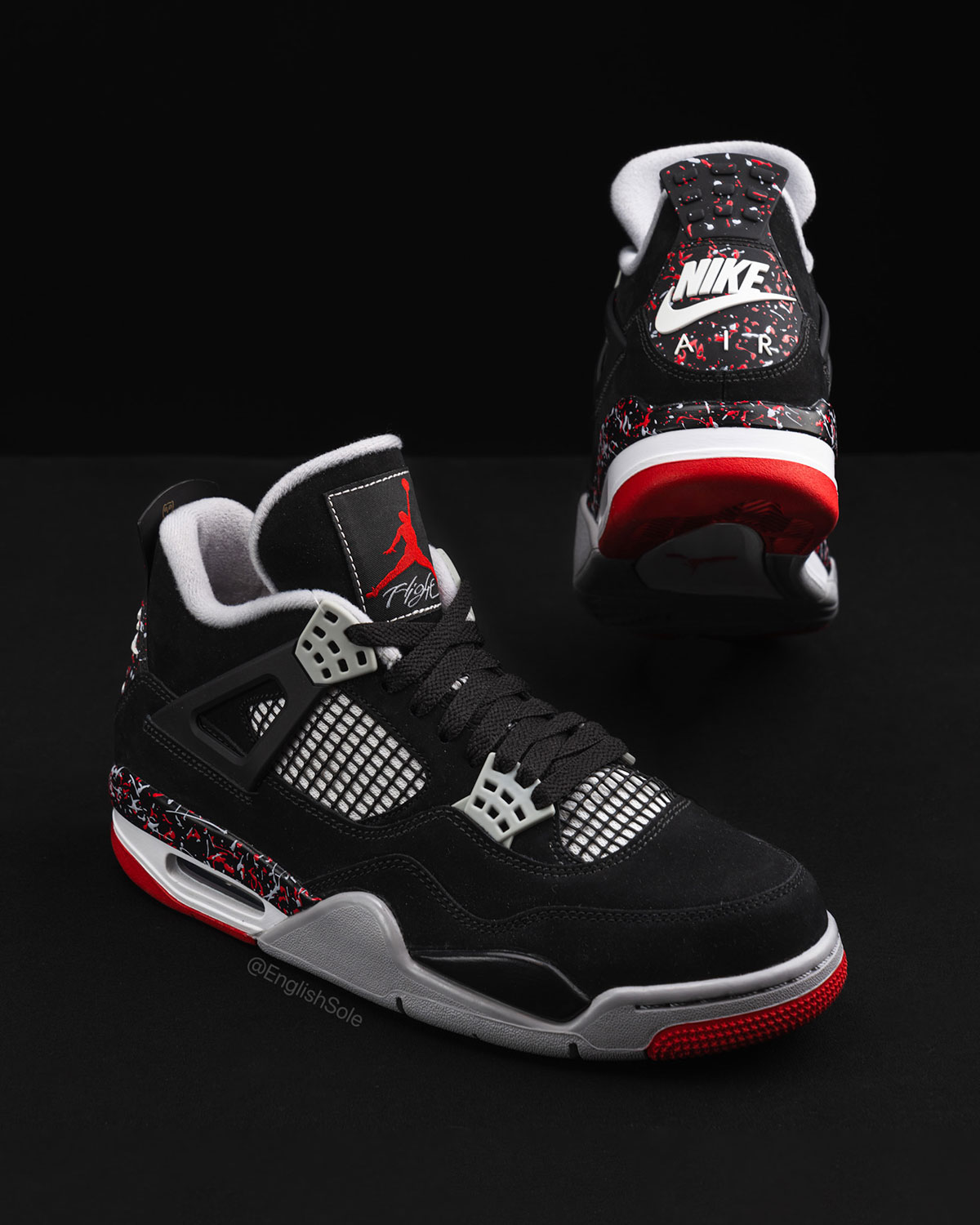 Drake Air Jordan 4 Black Red Splatter | SneakerNews.com