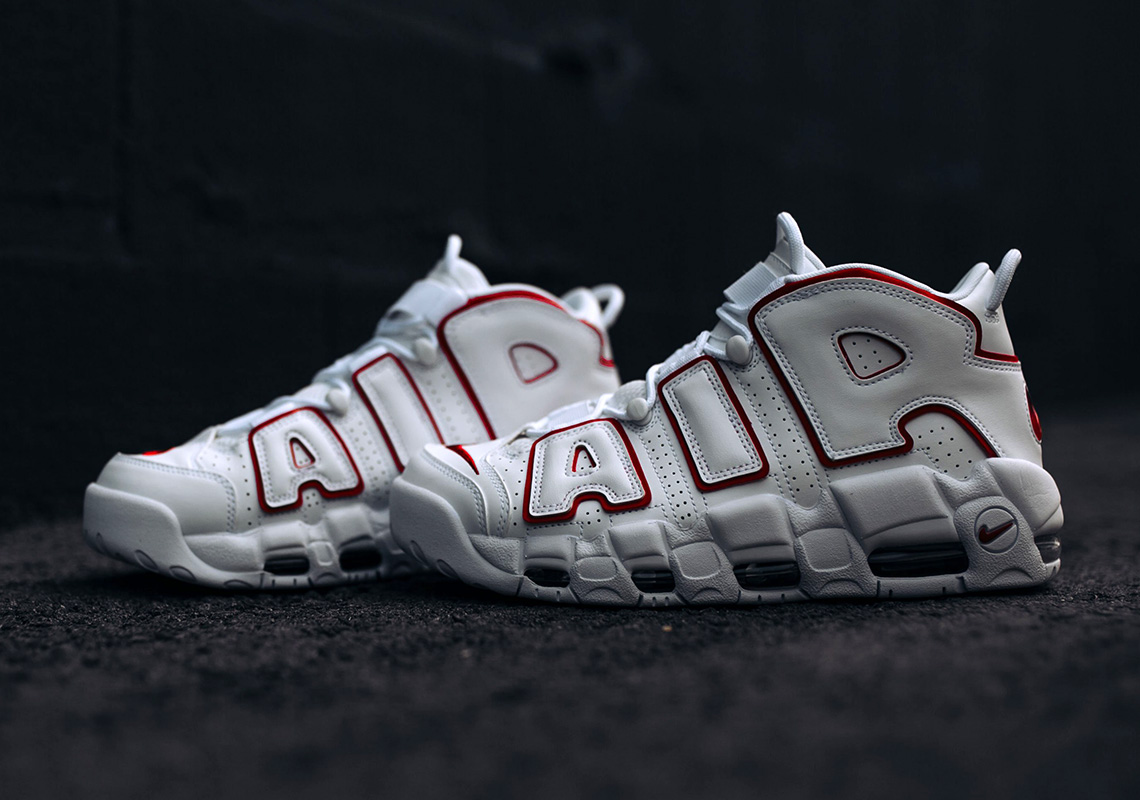 Air More Uptempo 'White and Varsity Red' Release Date. Nike SNKRS ID