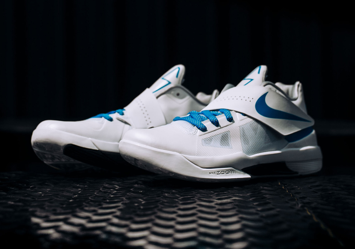 Nike KD 4 IV Thunderstruck White Blue Release Info | SneakerNews.com