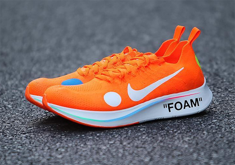 nike off white zoom fly orange