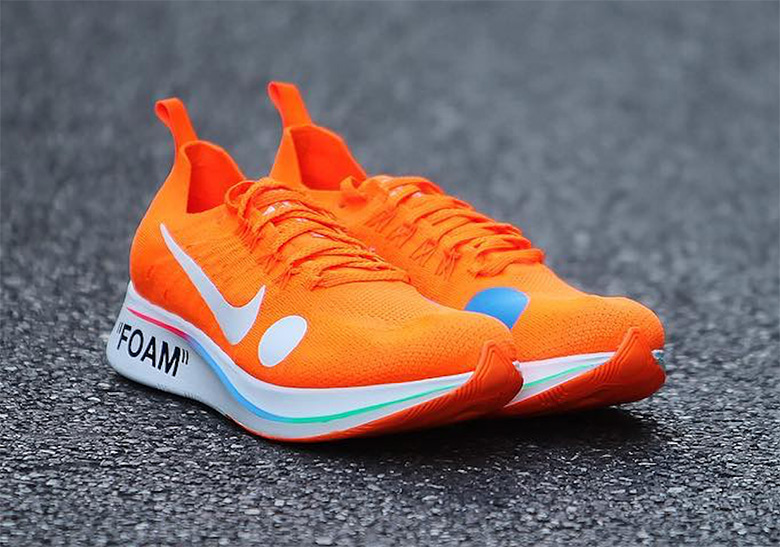 Nike zoom fly hot sale off white orange