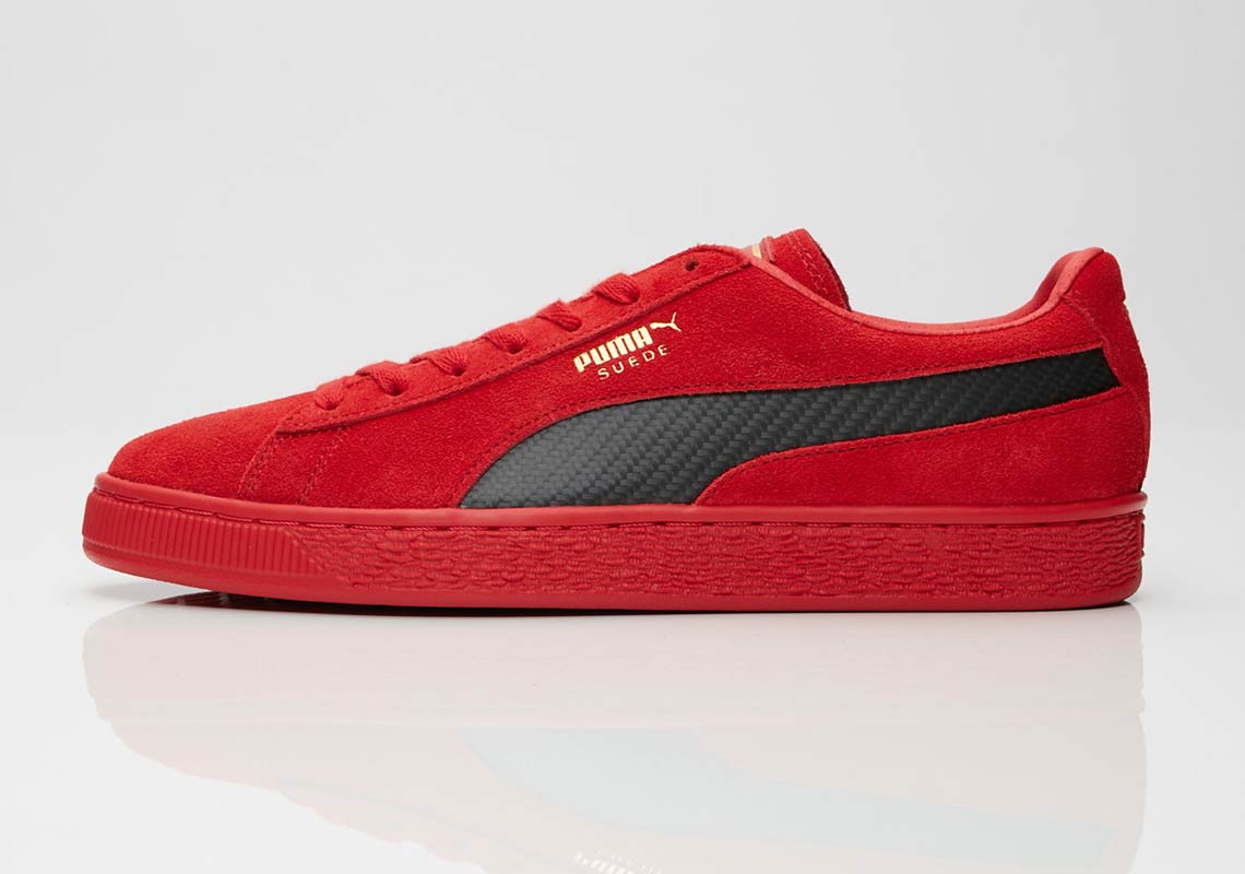 Red black deals puma suede