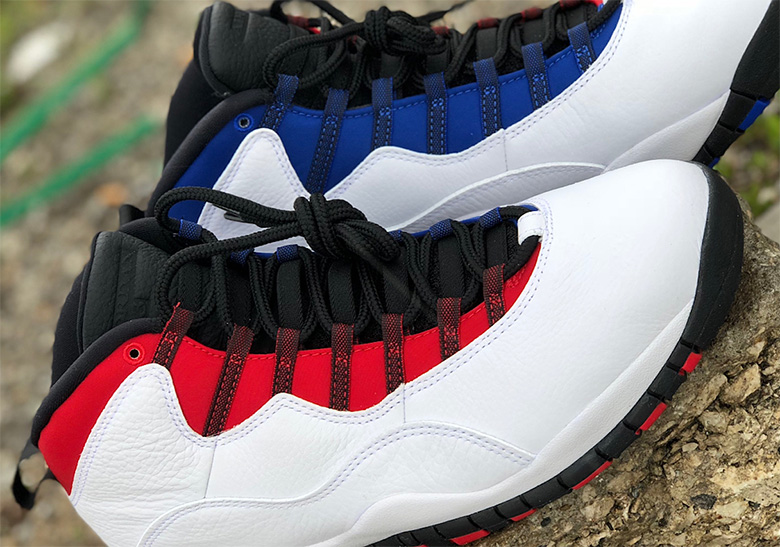 10 jordans red and blue