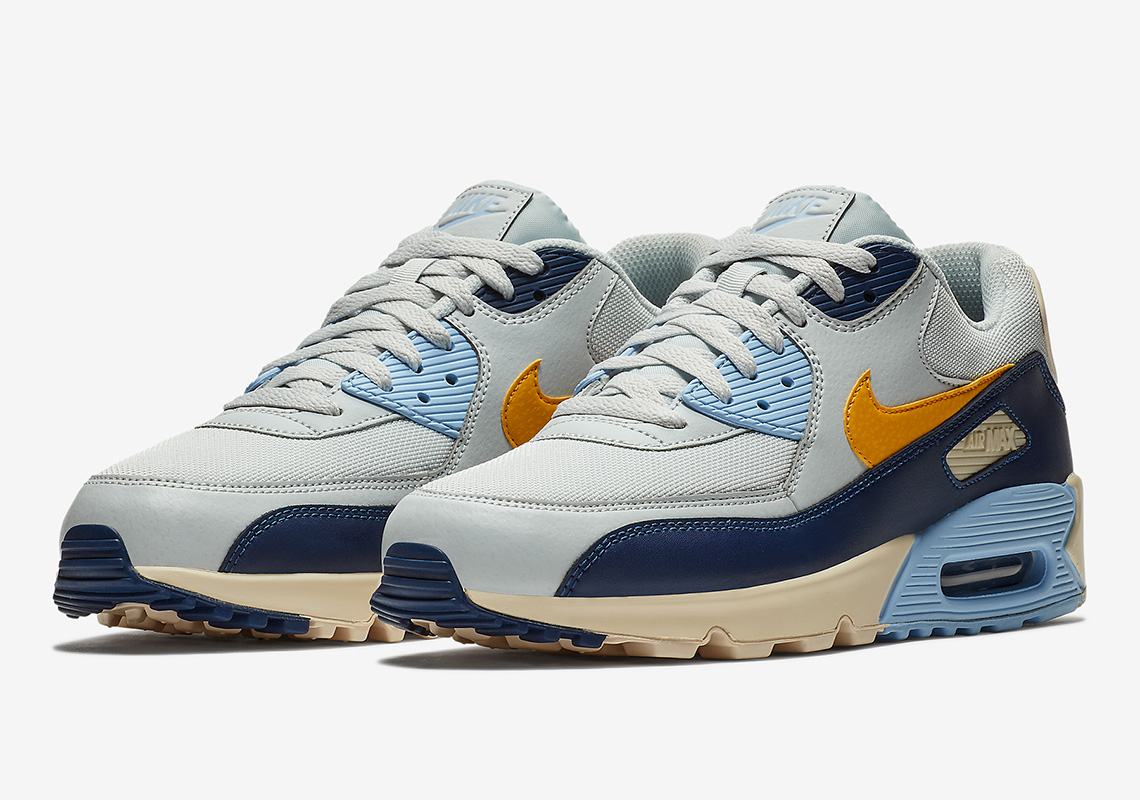 air max 90 white blue yellow