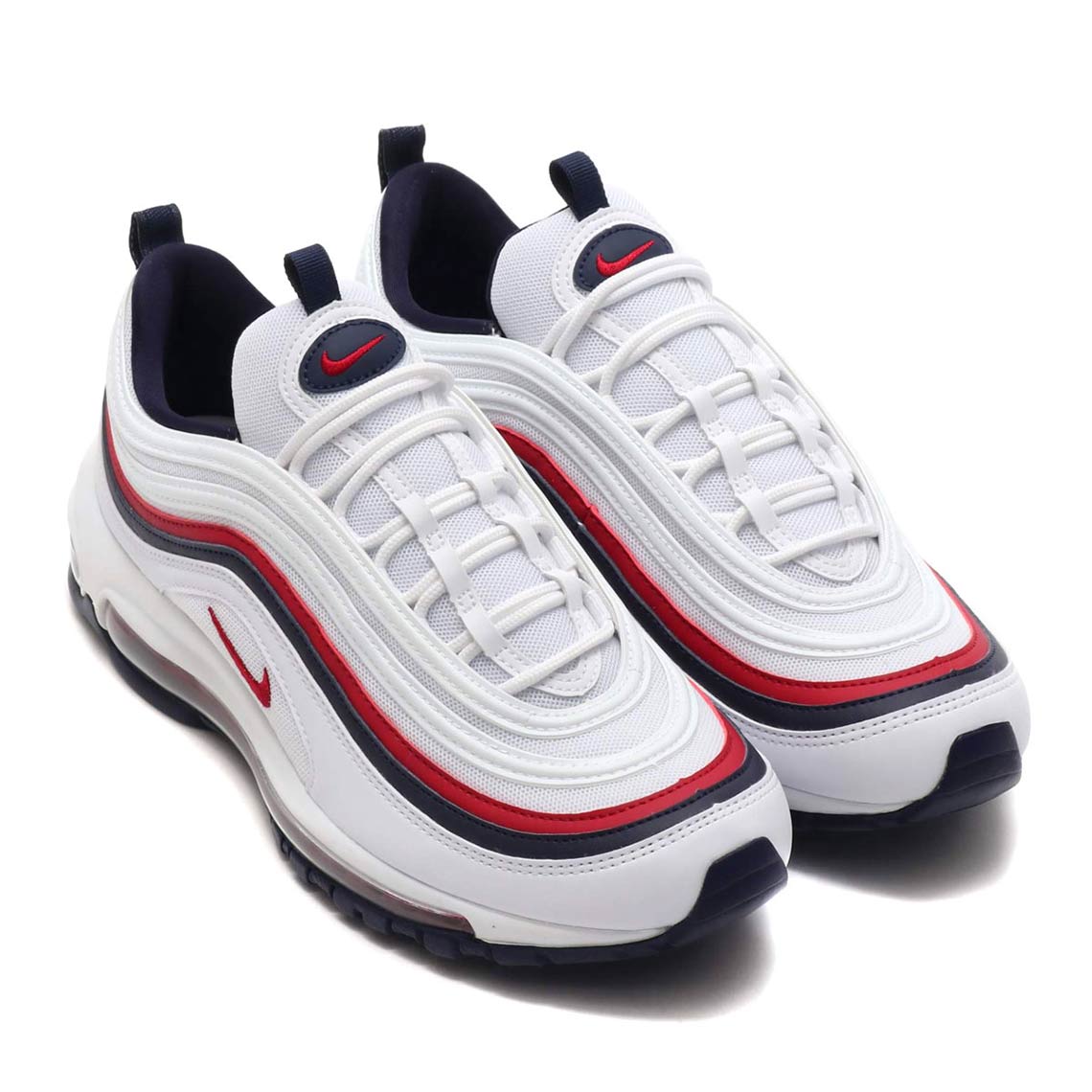 air max 97 white with red and blue stripe