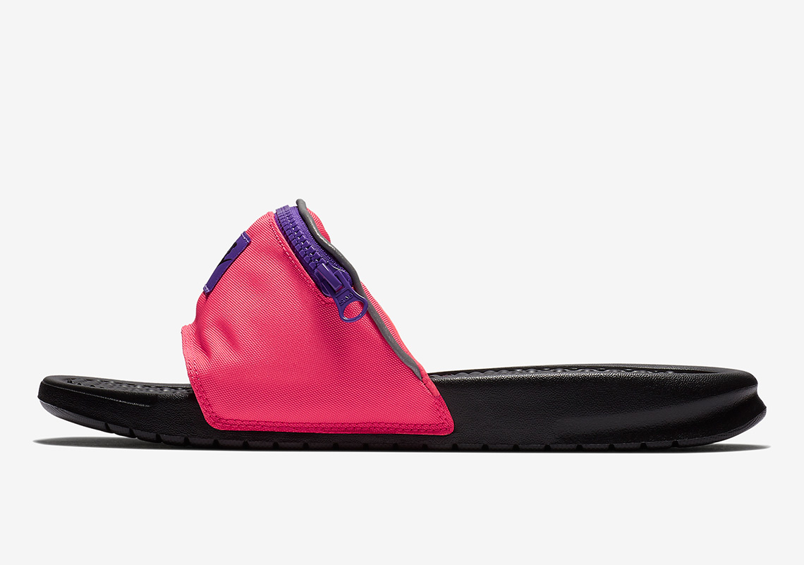 Nike Benassi Jdi Slide Fanny Pack Black Pink 2