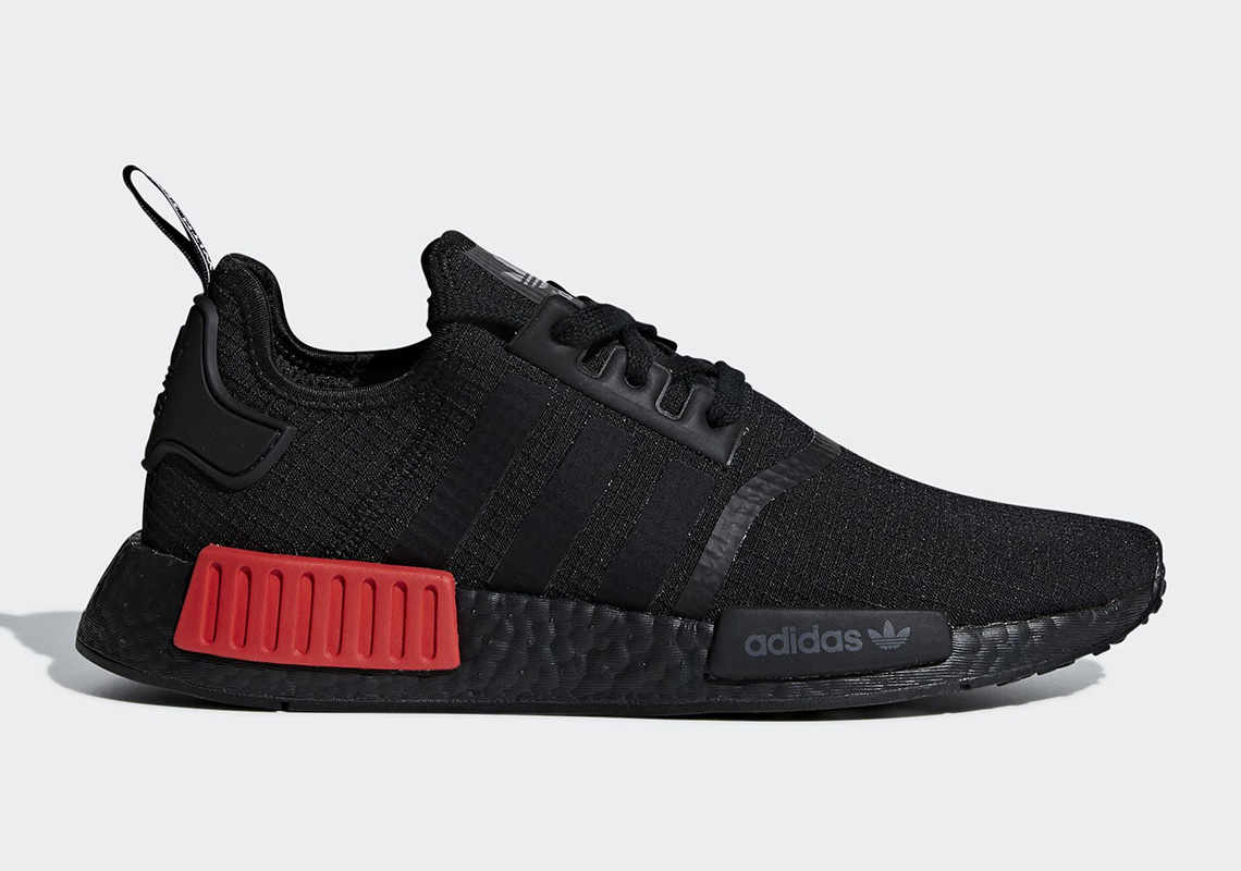 nmd r1 white black red