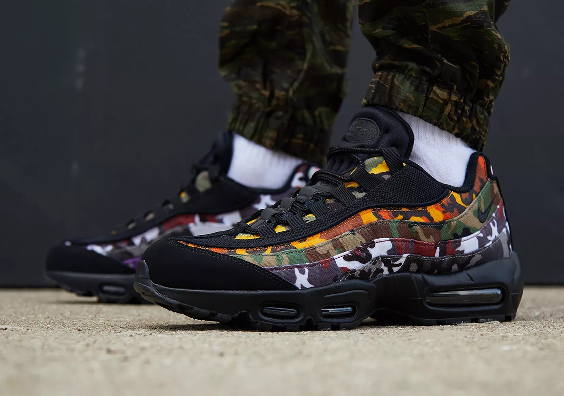 Nike Air Max 95 ERDL Party Release Date: August 4th， 2018 $190. Color: Black/Multi-Color