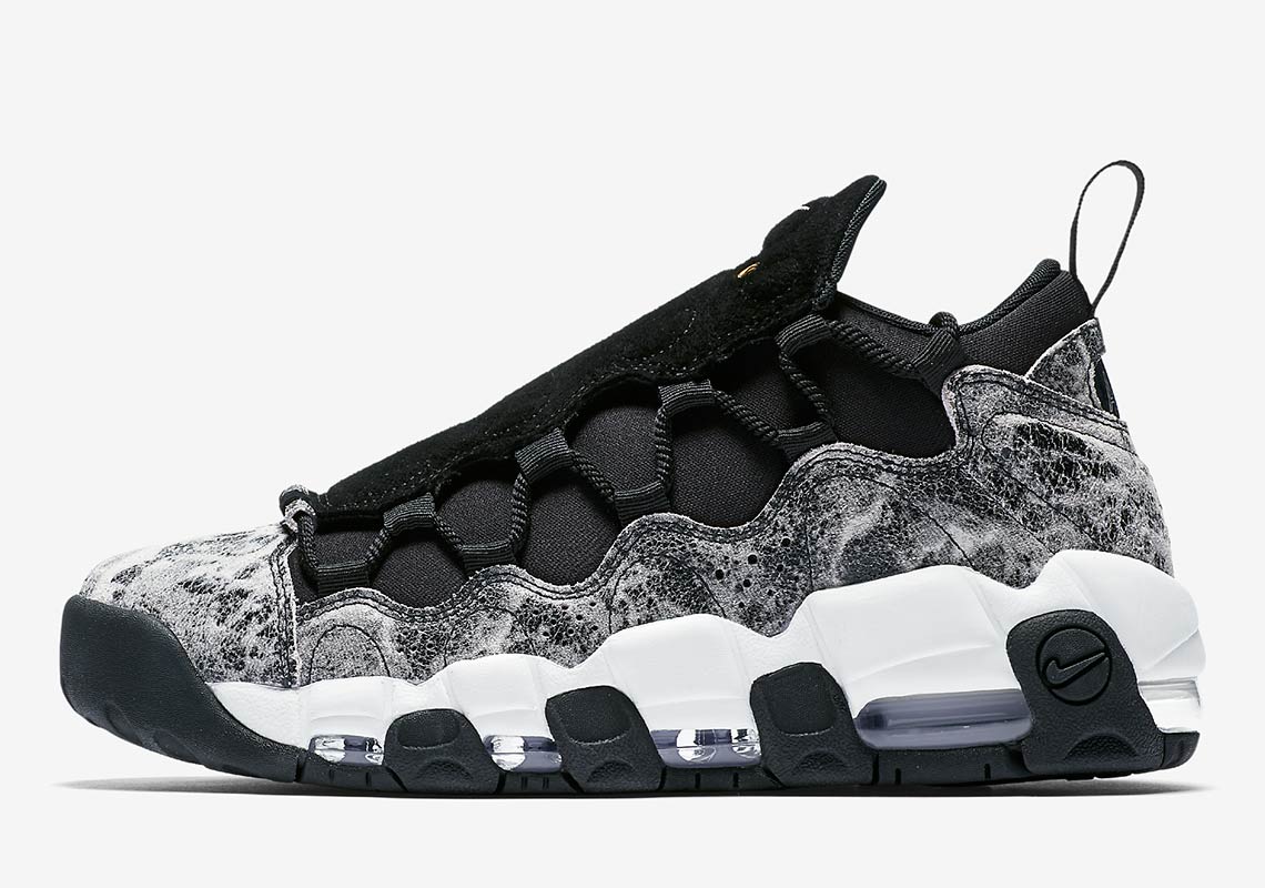 The Nike Air More Money LX Features Crinkled Black Leather - SneakerNews.com