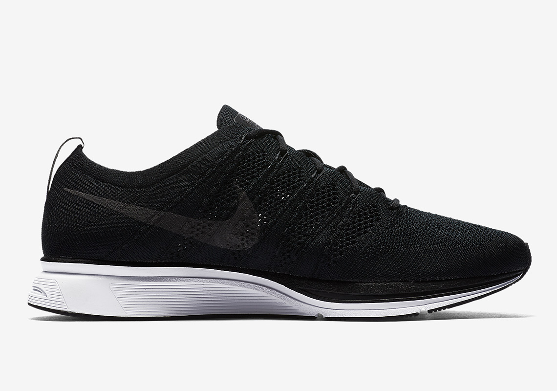 black flyknit trainers