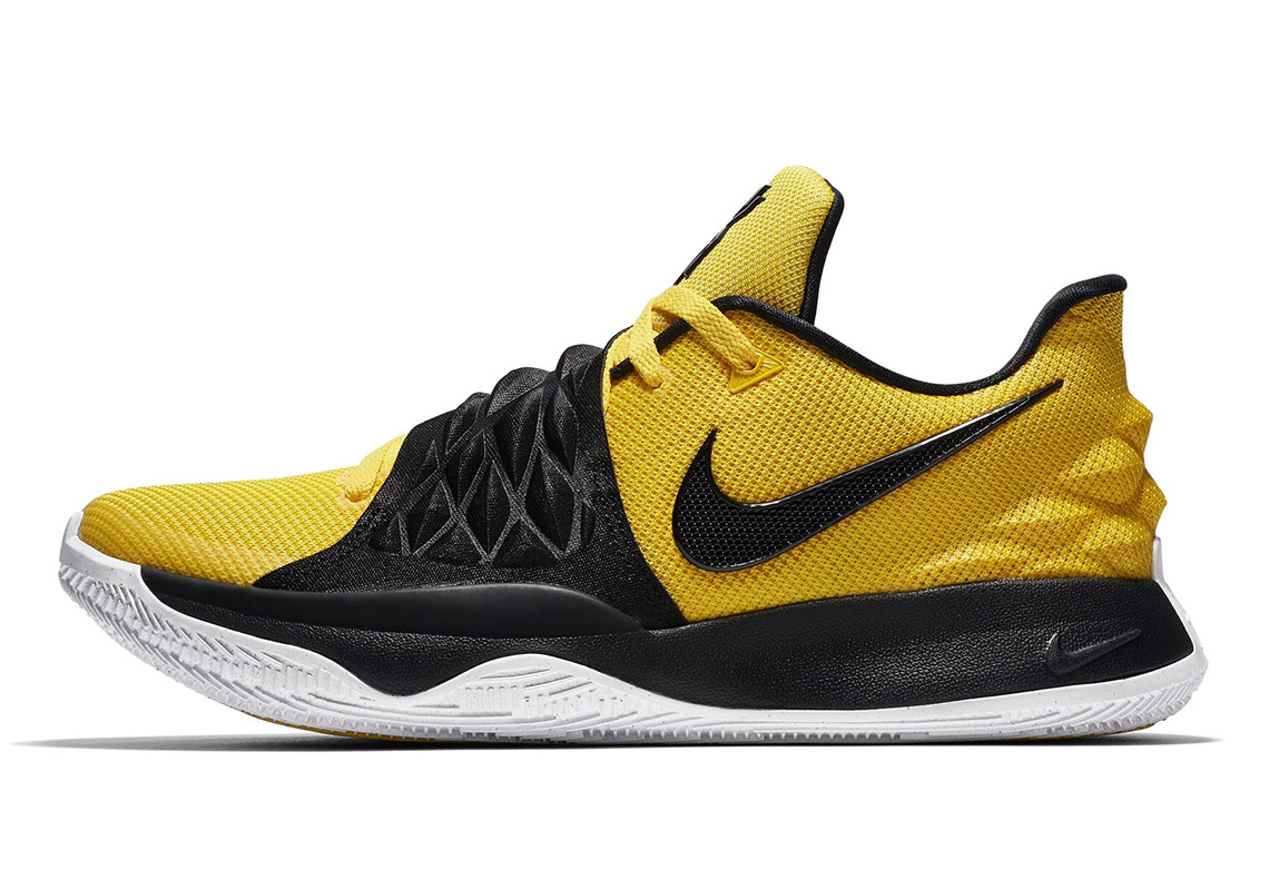 black and yellow kyrie shoes