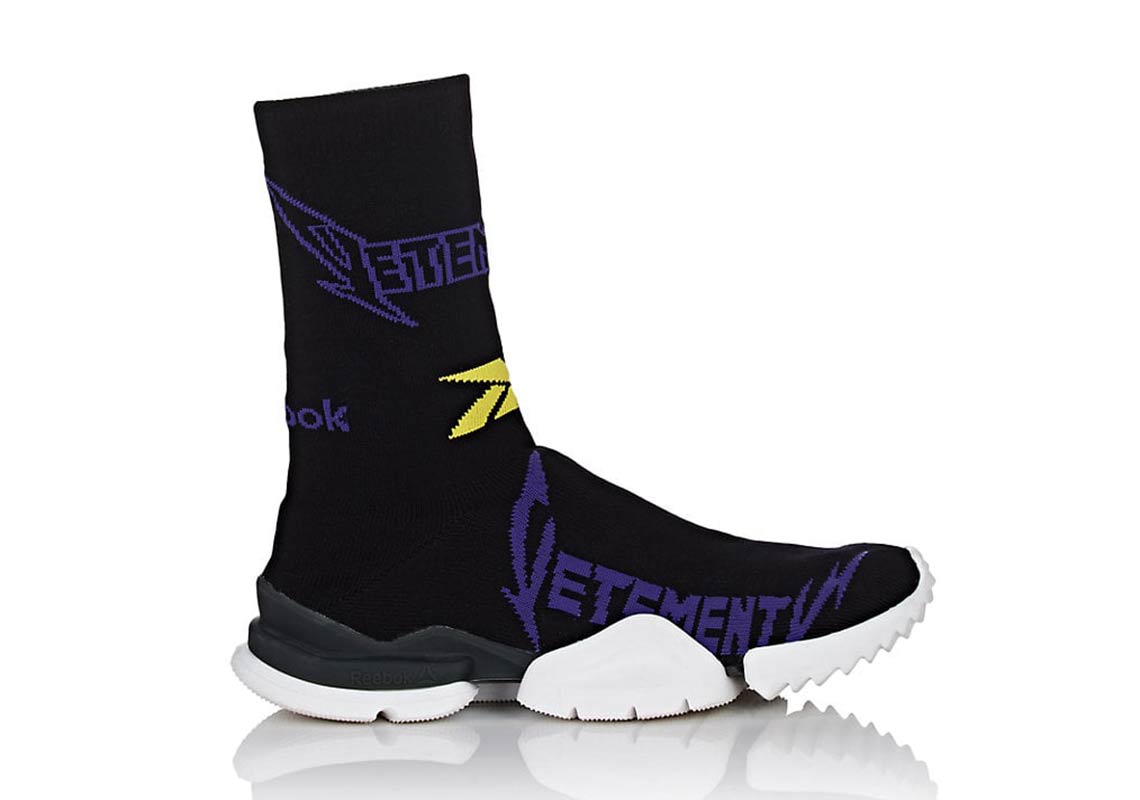 Vetements Reebok Sock Runner Black Yellow Purple 1