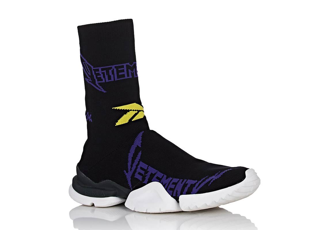 Vetements Reebok Sock Runner Black Yellow Purple 2