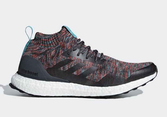 The adidas Ultra Boost Mid To Feature Burgundy And Turquoise Primeknit