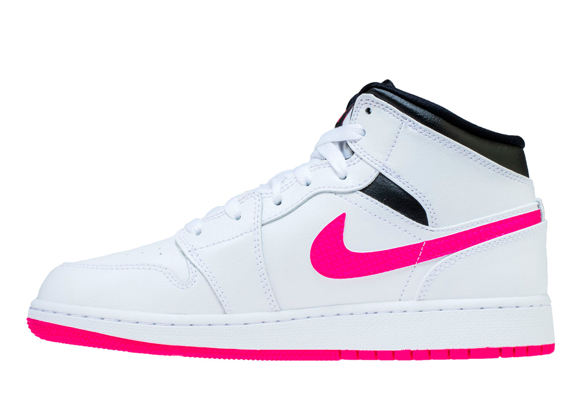 Air jordan 1 mid 2025 white black hyper pink