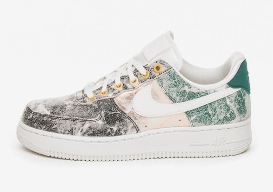 This Nike Air Force 1 Features Cracked Metallic Leather Uppers