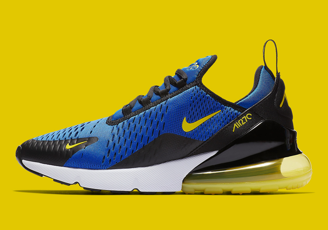 nike air 270 blue and yellow