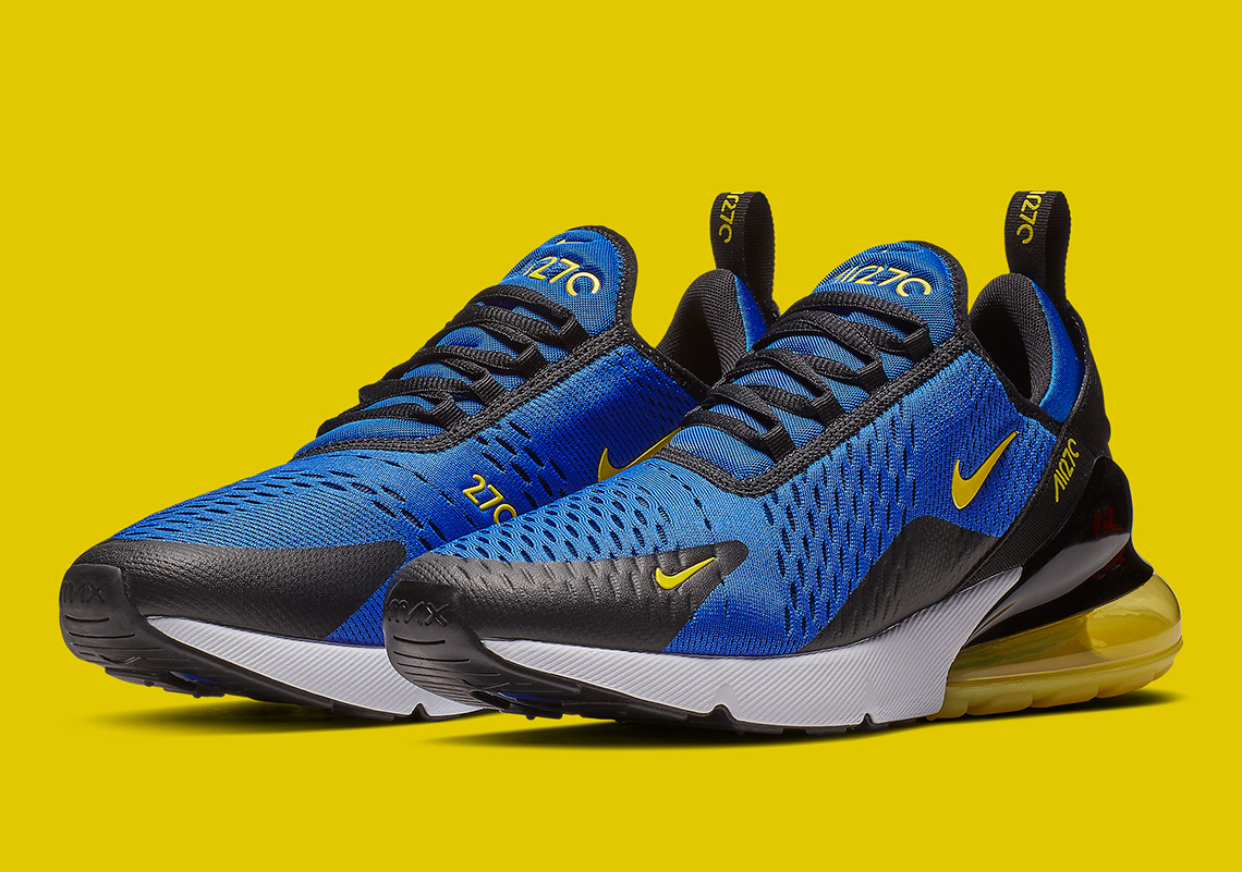 nike air 270 blue and yellow