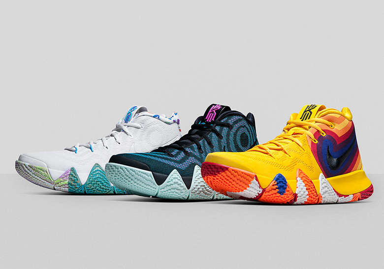 kyrie 4 white and rainbow