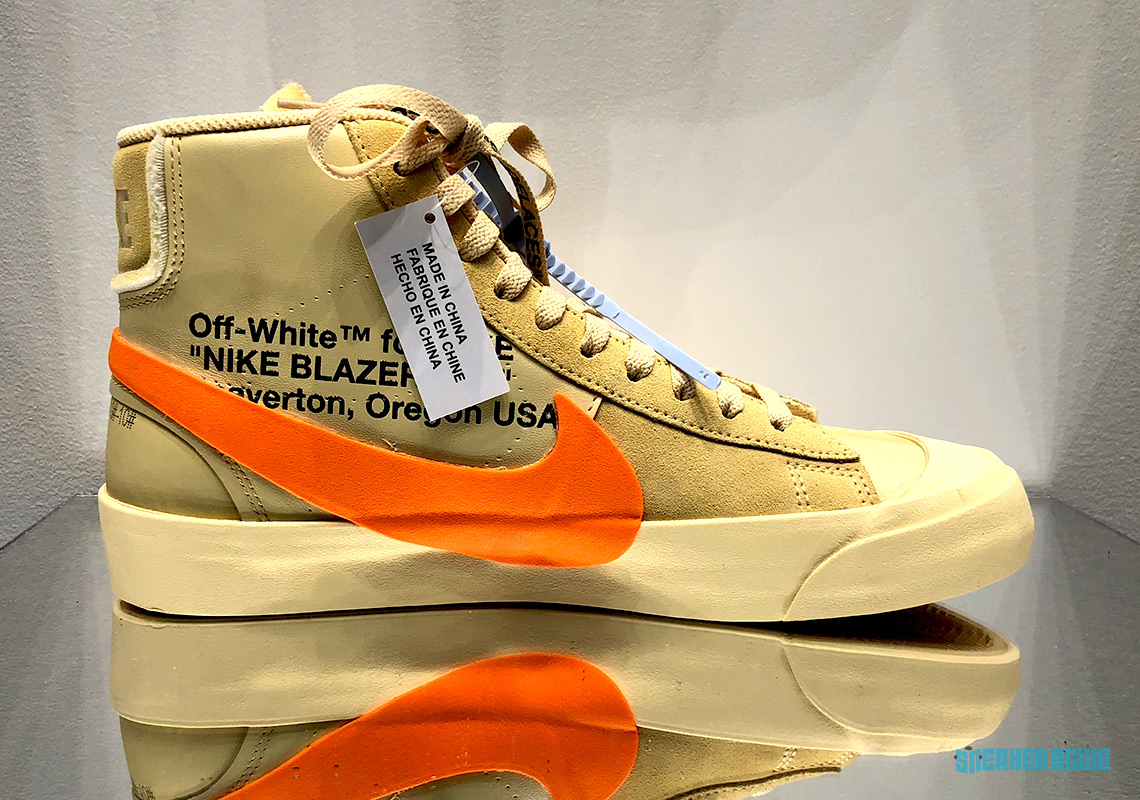 Off White Nike Blazer Tan Orange Photos 4