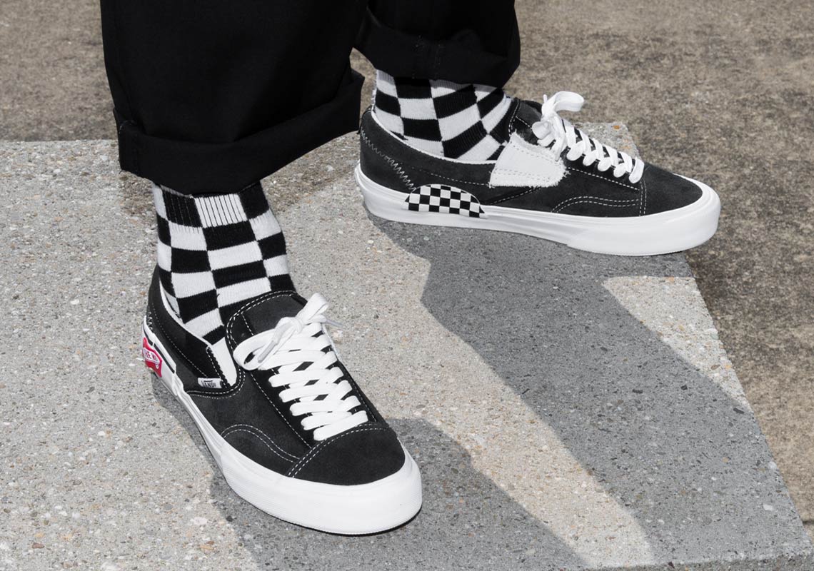 slip on cap lx white checkerboard