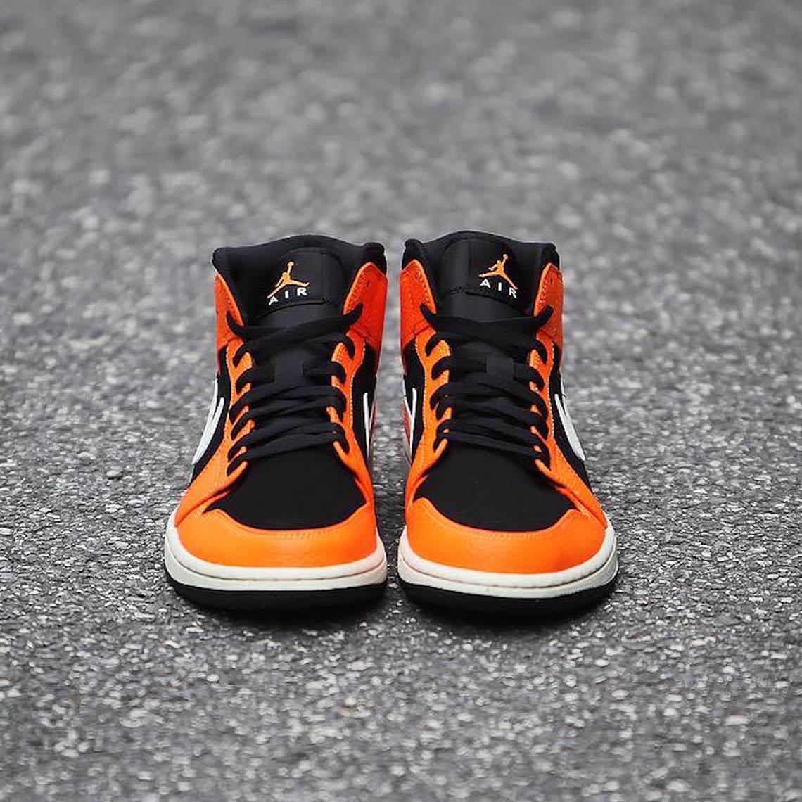 Air Jordan 1 Mid Orange Black 14