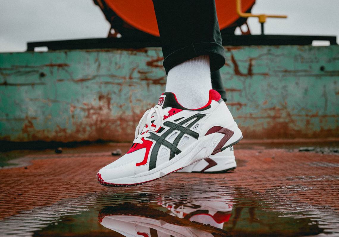red asics trainers