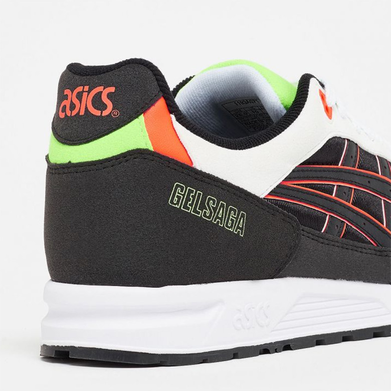 Asics gel saga black shocking clearance orange