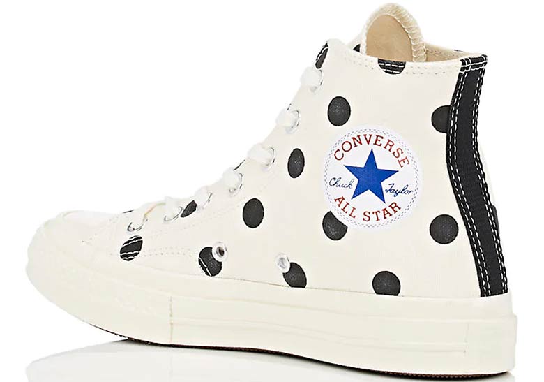 Comme Des Garcons Converse Chuck Taylor Polka Dot White High 2