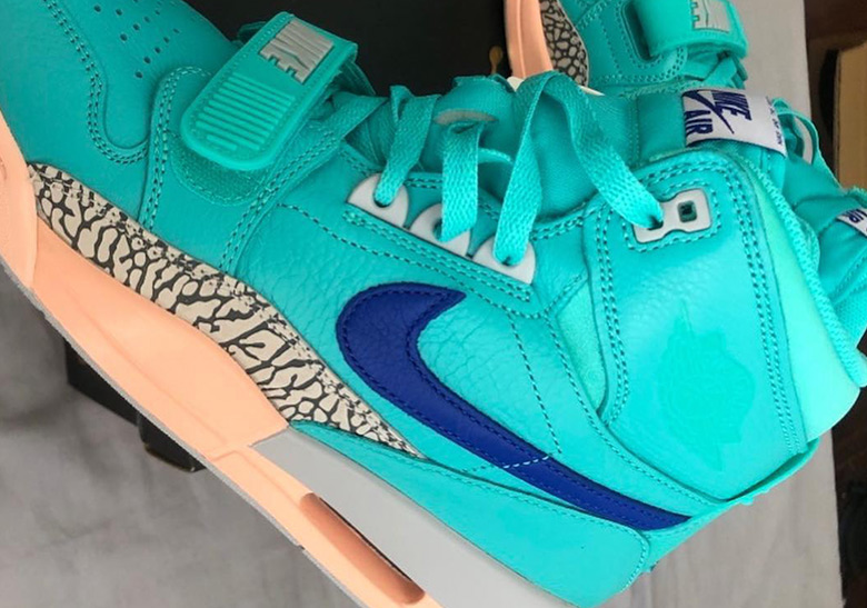 jordan legacy 312 hyper jade on feet