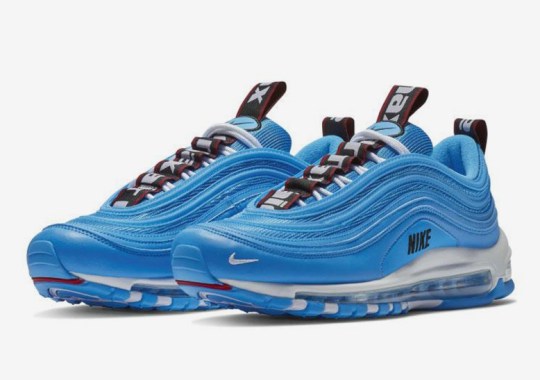 The Nike Air Max 97 “Blue Hero” Adds More Bold Logo Detailing