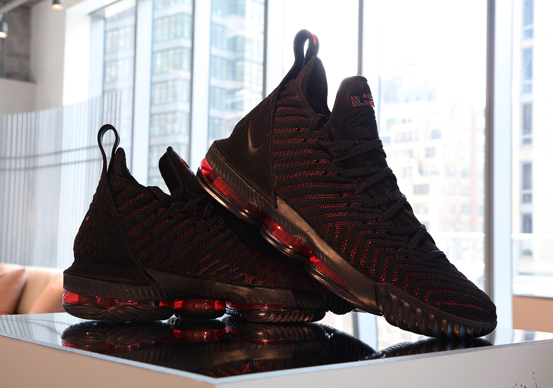 black and red lebron 16