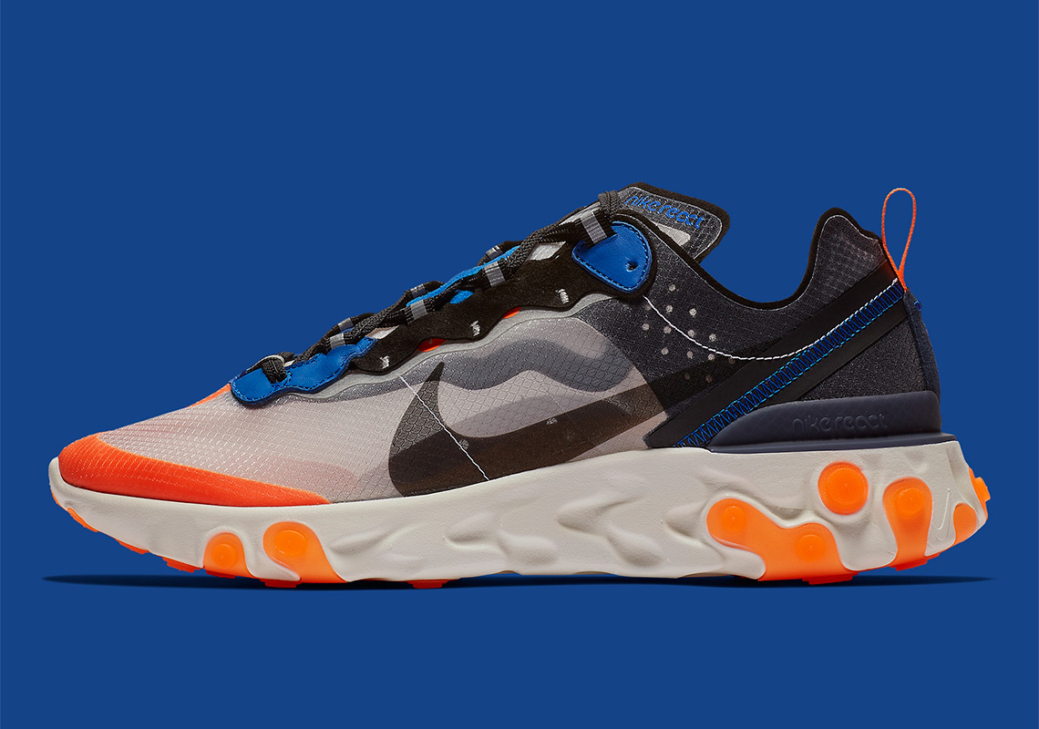 nike react orange and blue