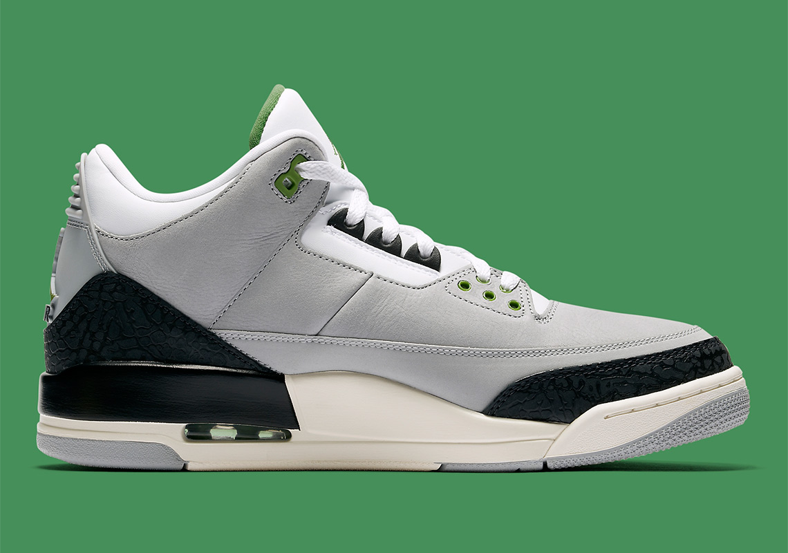 jordan 3 grey and green