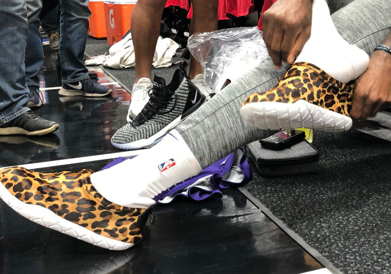 LeBron James Wears One-Of-One Nike Air Moc "Cheetah" Before Season Debut