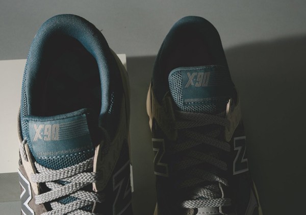 new balance lifestyle x90 reconstructed cyclone blue & marble grey shoes