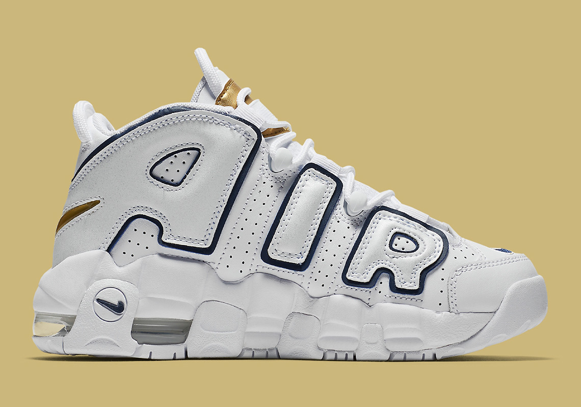 Nike Air More Uptempo GS White Midnight Navy