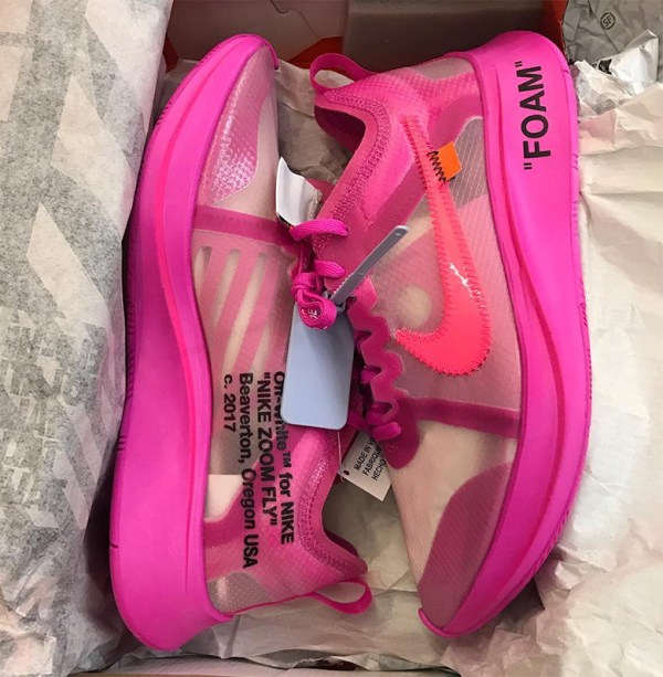 Off-White Nike Zoom Fly SP Pink Black AJ4588-001 AJ4588-600 ...