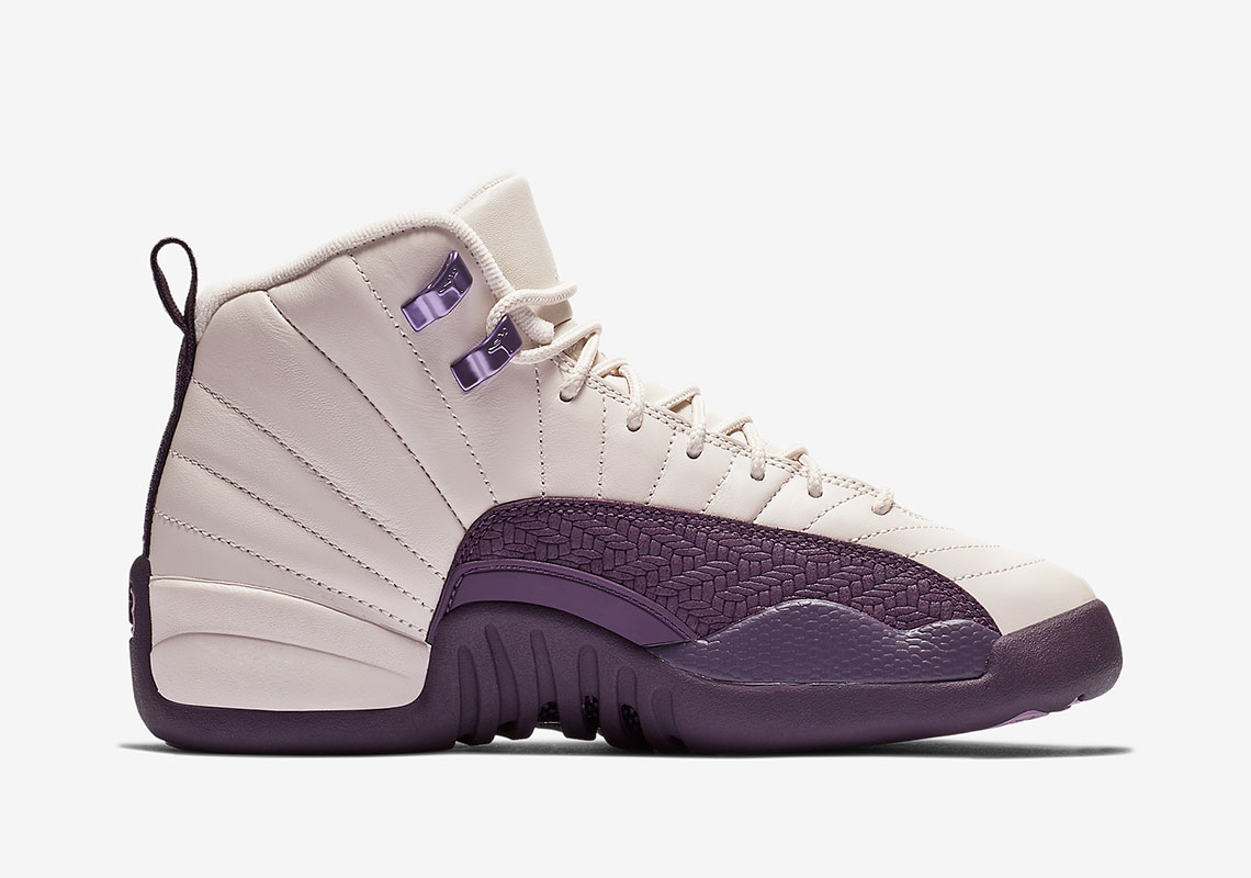 purple and white jordan 12s